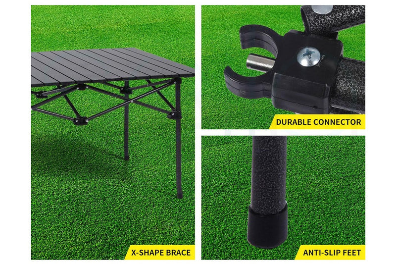 Levede Folding Camping Table Aluminium Black