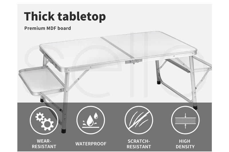 Levede Camping Table Aluminium Foldable White