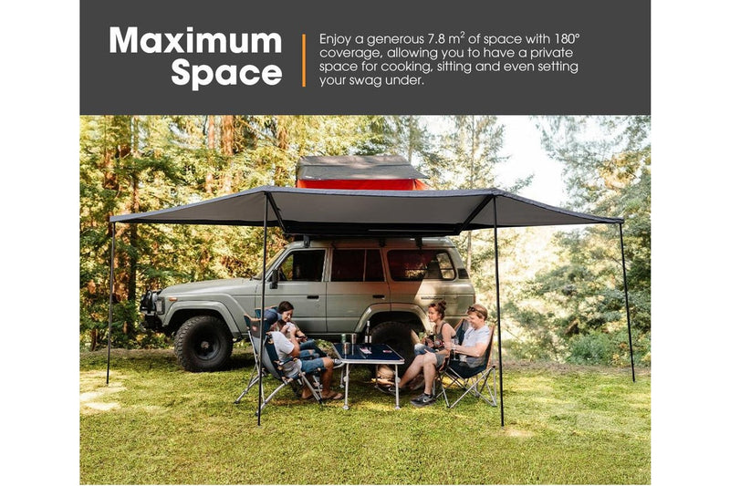 San Hima 180 Degree Free-Standing Awning 600D Double-Ripstop Oxford UPF50+ 4X4