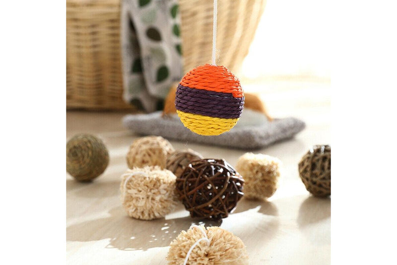 Ozstock Pet Teeth Chew Grinding Natural Grass Ball Toy Hamster Bes For Rabbit B 10CM