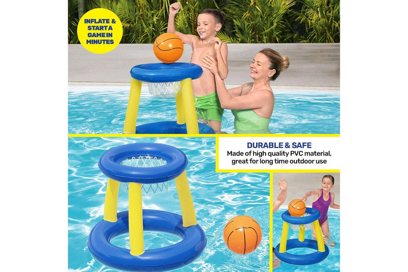 Costcom Inflatable Basketball Hoop & Ball Pool Game UV Resistant 61 x 59cm