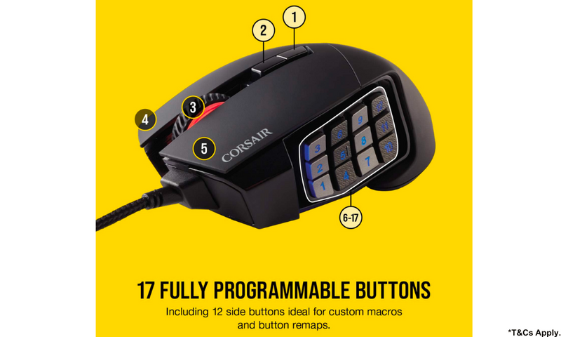 Corsair Scimitar Elite RGB Optical MOBA/MMO Gaming Mouse