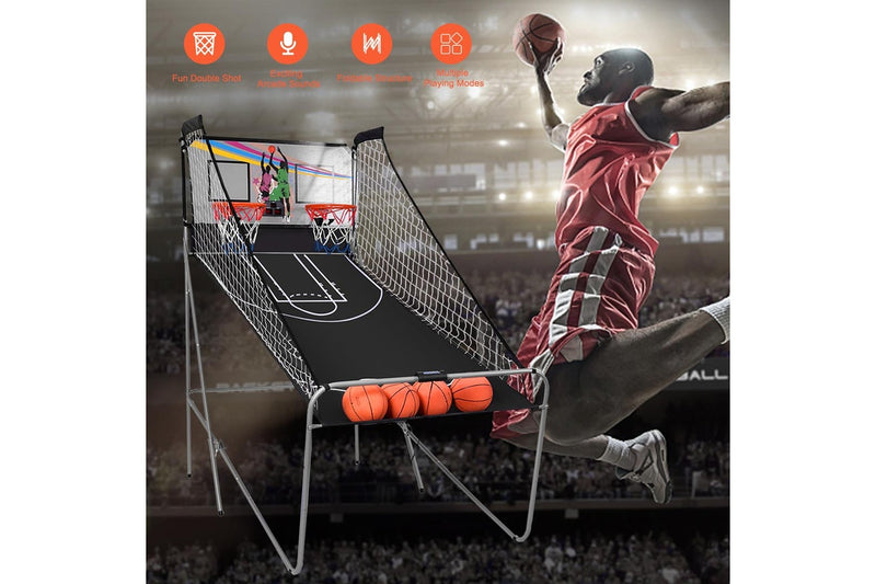 Costway Arcade Basketball Game 2-Player Basketball System Electronic Scoring Sports Indoor Exercise