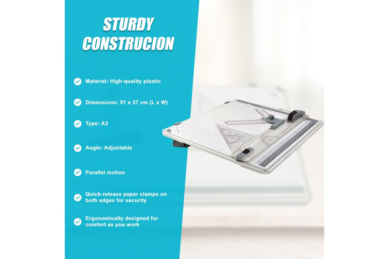 A3 Drawing Board Table with Parallel Motion and Adjustable Angle Drafting