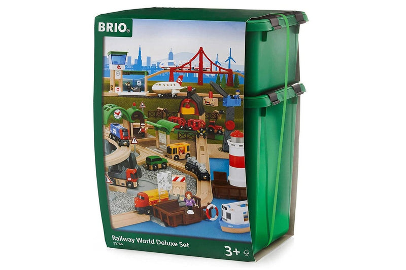 106pc Brio Light Sound Train Railway World Deluxe Set Kids Children Toy 3y+