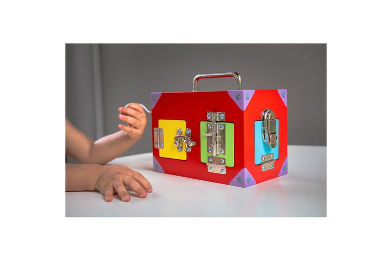 Mamagenius 20cm Lock Activity Box Solving Wooden Toy Play Kids Children 3y+