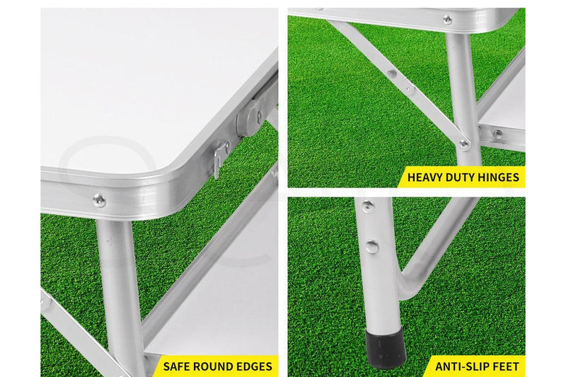 Levede Camping Table Aluminium Foldable White