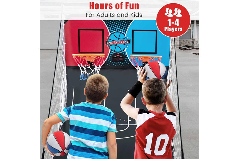 Costway Foldable Basketball Arcade Game Electronic Scoring Dual Basketball Arcade Game Set w/4 Balls