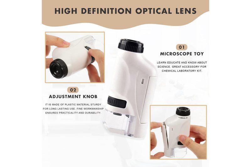 Children Hand-Held Portable Microscope Toy with LED Light