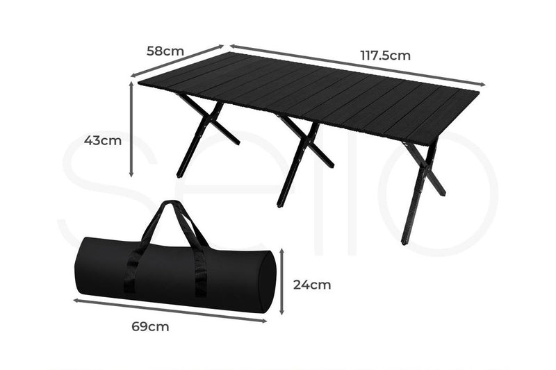 Levede Folding Camping Table Black