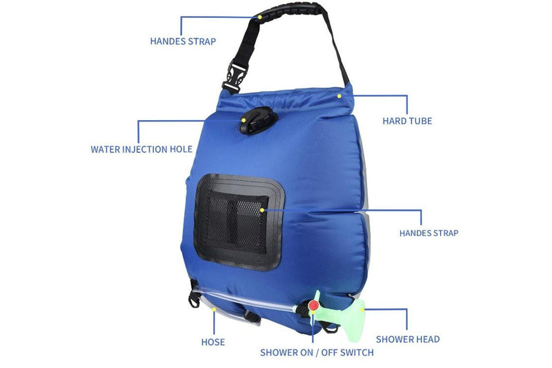 20L Outdoor Solar Shower Bag - (Blue)