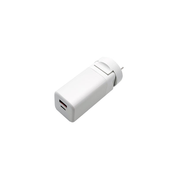 Switchwerk Type-C PD Charger 65W GAN Quick Charge Dual Port USB-C & USB-A Power Adapter AUS/NZ Standard Power Delivery, Design for Any Power delivery device (US + AU/NZ Plugs ) - Compatible For 12 Macbook , 13 Macbook Air and Pro, Also work