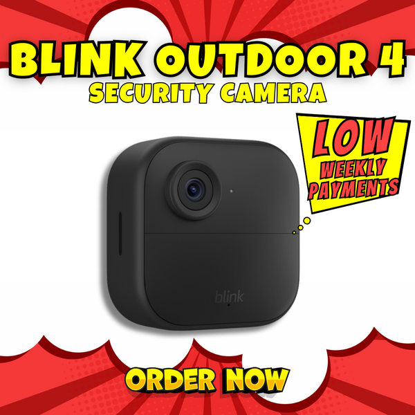 Blink Outdoor 4 — Wireless smart security camera, two-year battery life, local storage, enhanced motion detection, two-way audio, HD live view, Works with Alexa – 1 camera system