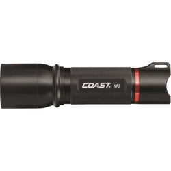 COAST LED High-Power Focusing Torch with Slide Focus. 650 Lumens. IP54 Water & Dust Resistant,200mBeam, Durable Impact Resistant, Rear Switch, Requires 4x AAA Batteries (Not Included)