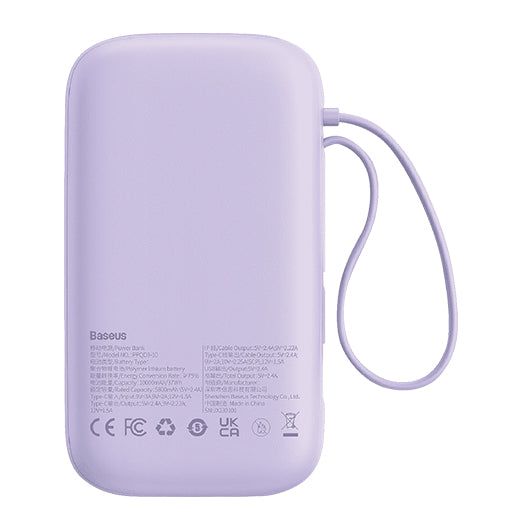 Baseus Dual-Cable Fast Charge Power Bank 10k 22.5W Nebula Purple