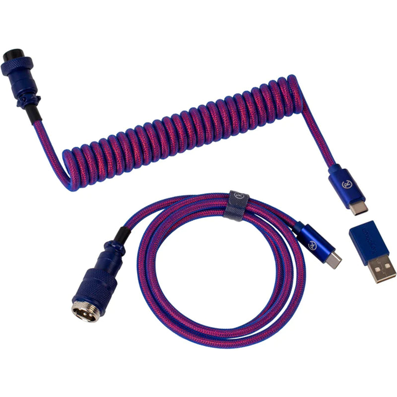 Keychron Premium Coiled Straight Aviator Cable - Purple