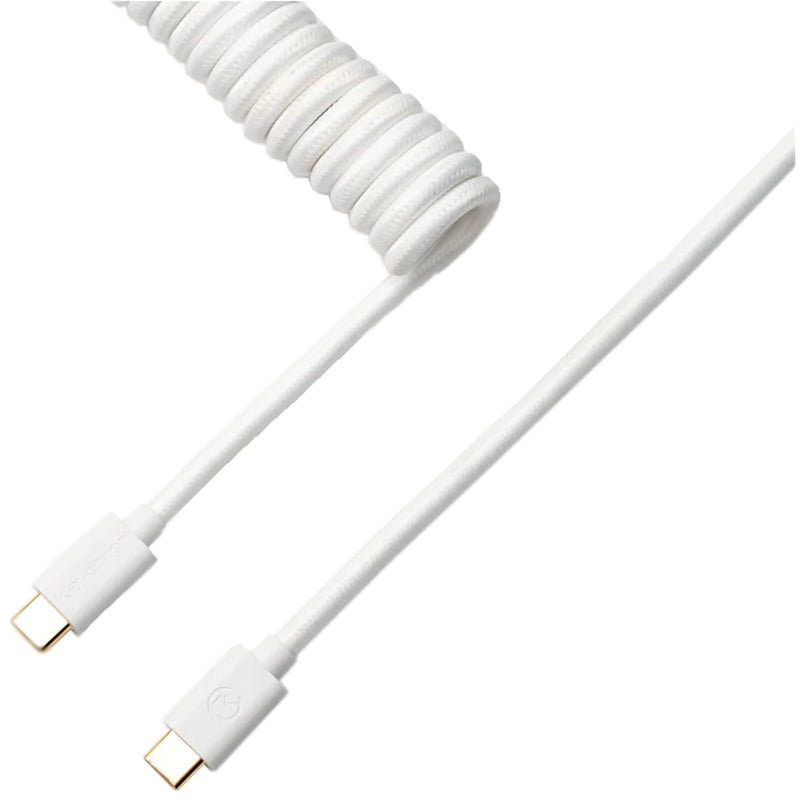 Keychron Coiled USB-C Straight Aviator Cable - White