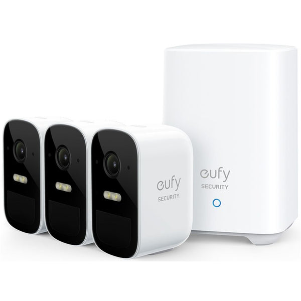 Eufy eufyCam 2C Pro Wire-Free Security Camera Kit - 3 Pack, 2K, Spotlight, Color NightVision, Up to 6 Months Battery Life, Local Storage, No Monthly Fee