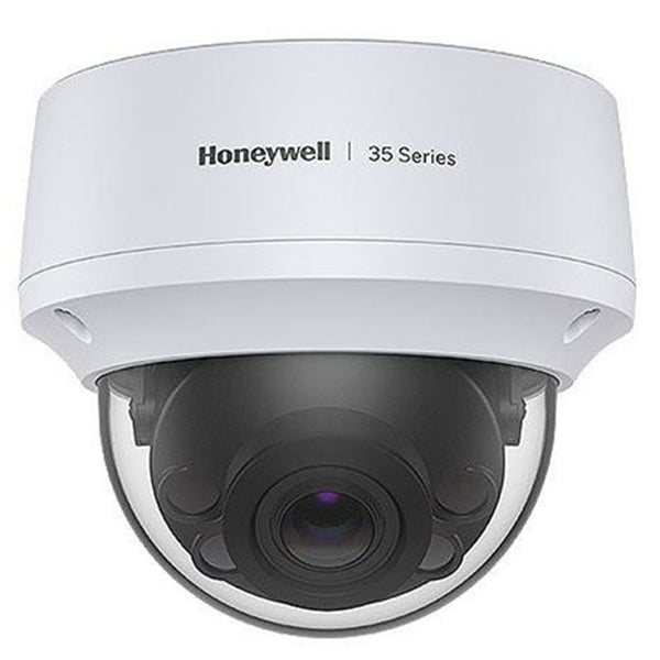 Honeywell HC35W48R2 35 Series 8MP WDR IR IP Dome Camera with Motorized Focus Up to 40M IR.RuggedOutdoor IP66 Housing. IK10 Vandal Resistant PoE (IEEE 802.3af) or 12VDC. True WDR, 120dB Auto (ICR) / Colour