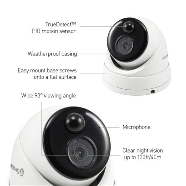 Swann 8MP/4K Thermal Sensing Dome IP Security Camera - NHD-888MSD (Plain Box Packaging)