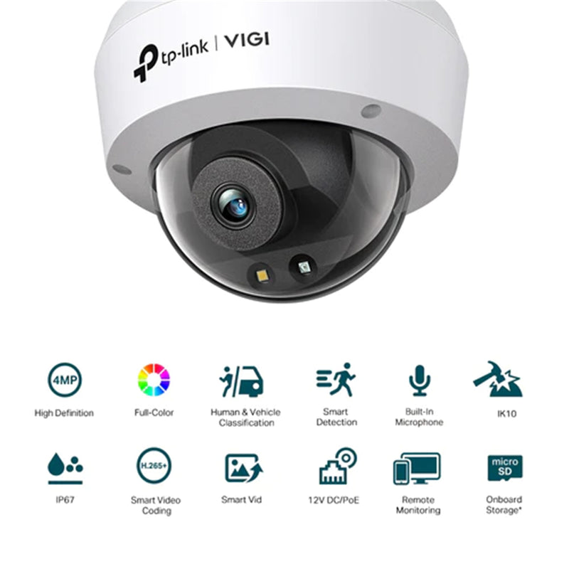 TP-Link VIGI C240 (2.8mm) VIGI 4MP Full-Color Dome Network Camera