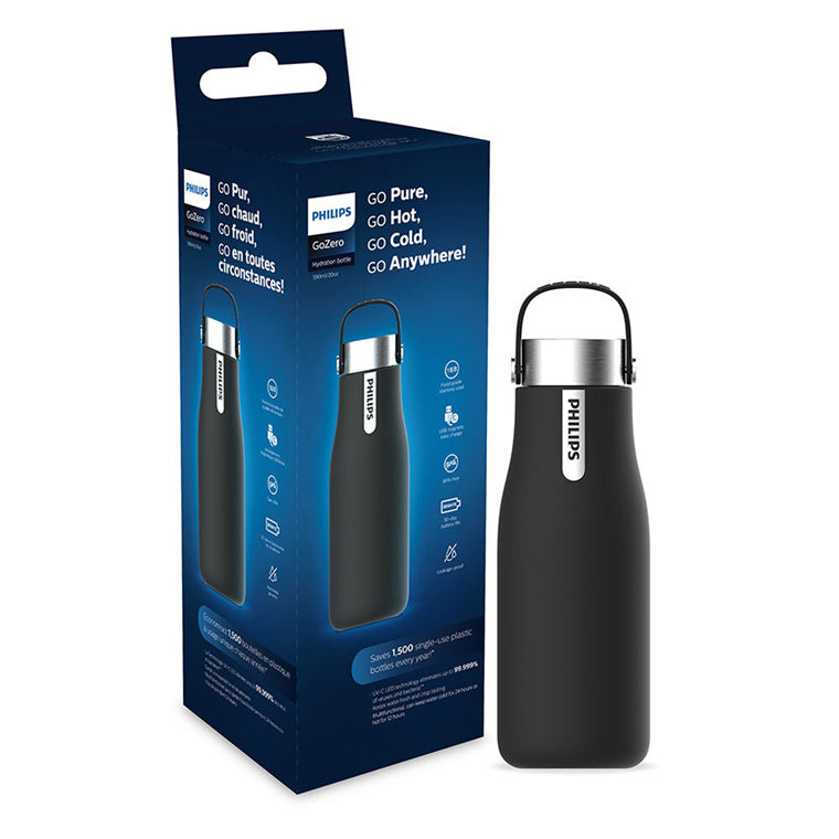 Philips AWP2788BK GO ZERO SMART UV HYDRATION BOTTLE 590ML BLACK