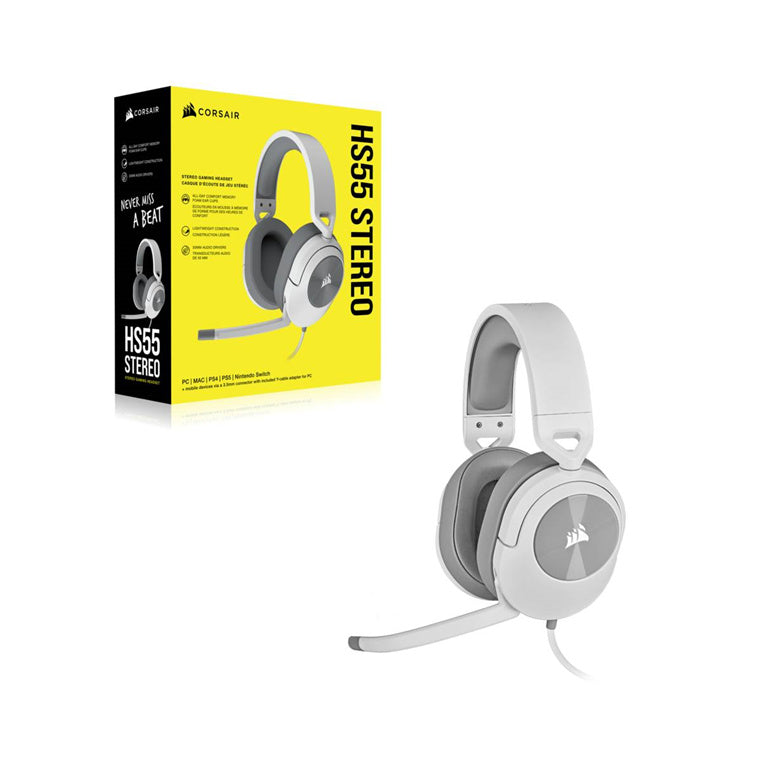 Corsair HS55 Gaming Headset - White