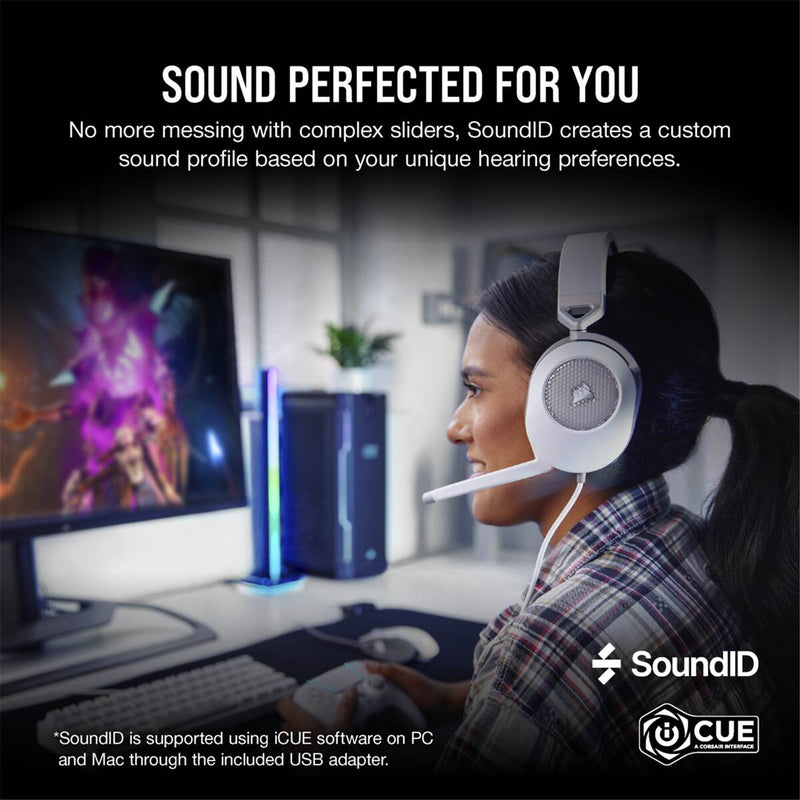 Corsair HS65 Surround Headset - White