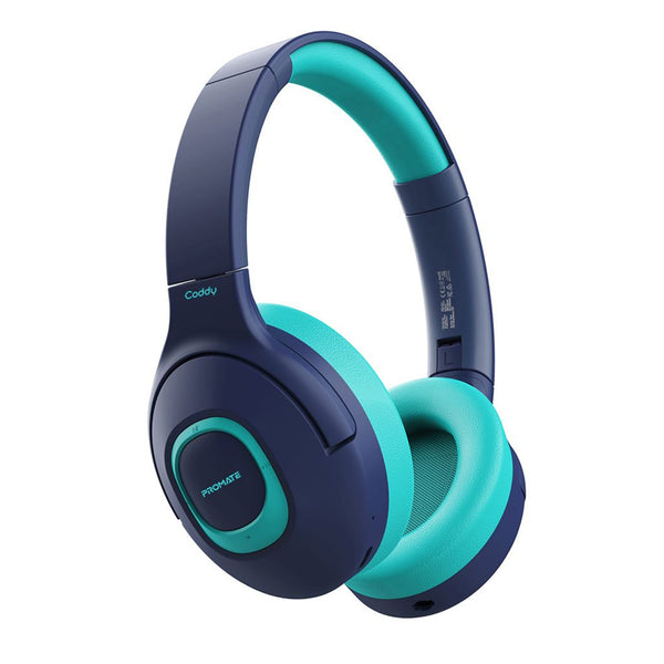 Promate Child-Safe CODDY.AQA Wireless Over-Ear Headphones for Kids - Aqua