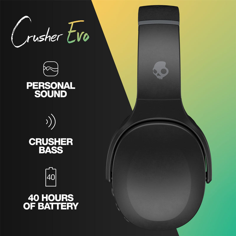 Skullcandy Crusher Evo Wireless Over-Ear Headphones - Black