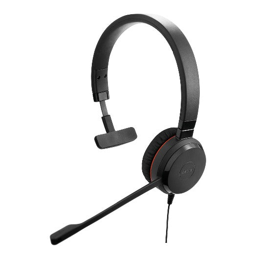 Jabra Evolve 30 II USB-A Wired On-Ear Mono Headset with In-Line Controls - UC Certified