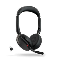 Jabra Evolve2 65 Flex Foldable Bluetooth On-Ear Active Noise Cancelling Headset - UC Certified