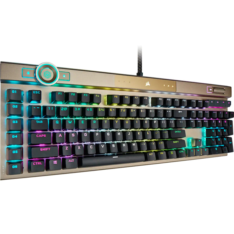 Corsair K100 RGB Mechanical Gaming Keyboard - Midnight Gold