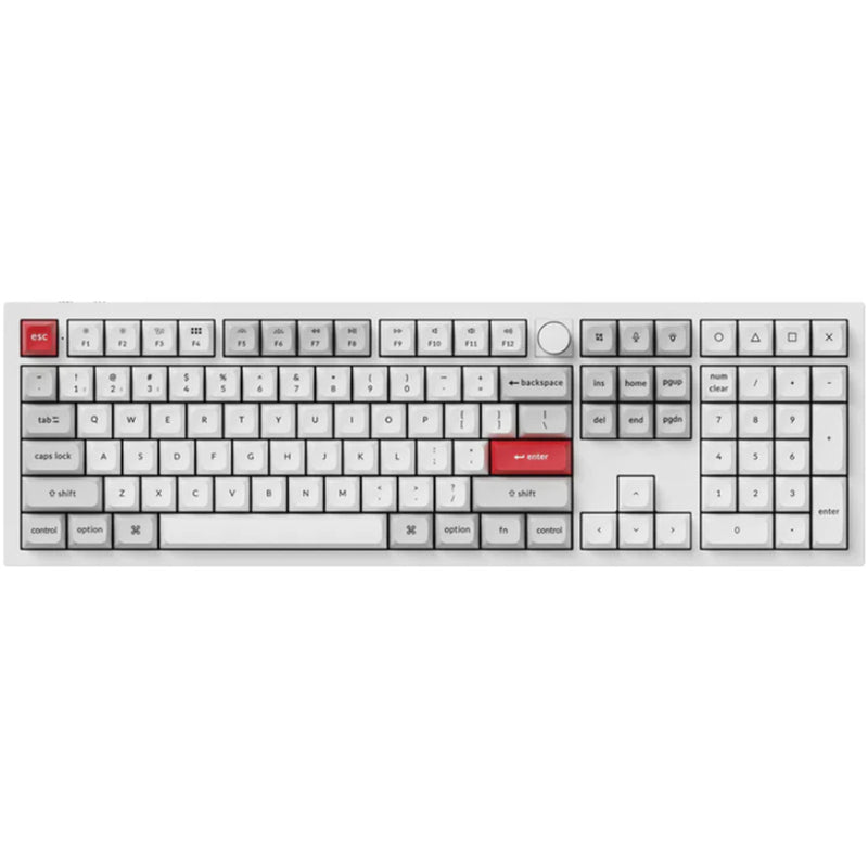 Keychron Q6 Pro QMK/VIA Wireless Custom Mechanical Keyboard Fully Assembled Knob / ShellWhite/Keychron K Pro Red