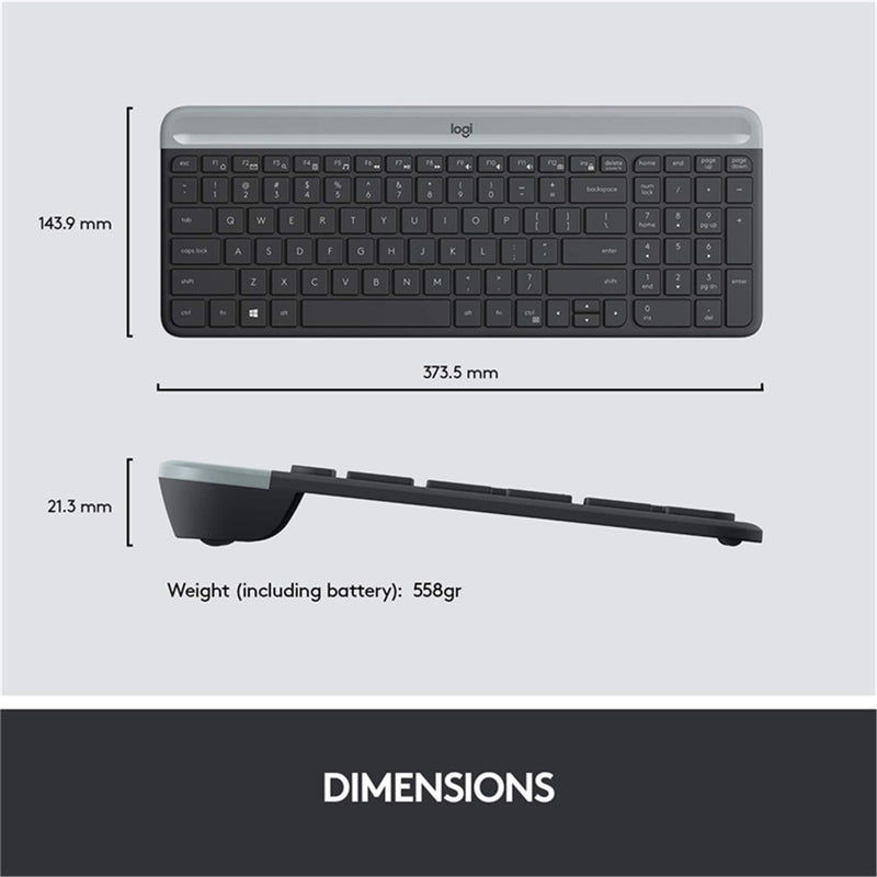 Logitech MK470 Slim Wireless Keyboard & Mouse Combo - Black