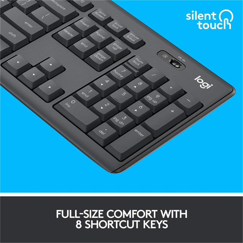 Logitech MK295 Silent Wireless Keyboard & Mouse Combo - Black