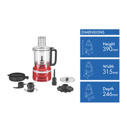 KitchenAid 9 Cup 1L Food Processor Empire Red