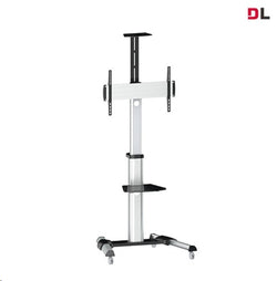 Brateck TTV04-46TW 37-70" Telescopic Height Adjustable TV Cart. Max VESA 600x400. Tilt +5-12 degree. Rotate 90degree Max weight 50kg.