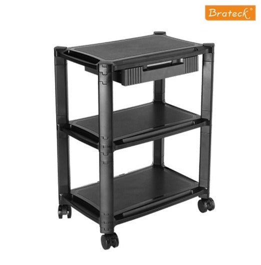 LUMI BT-AMS-5L Height-Adjustable Smart Cart XL with Three-Shelves and Drawer 13-32 Monitors