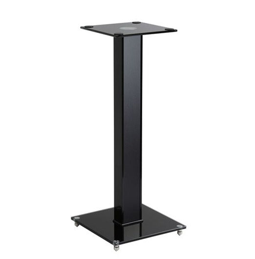 Brateck BS-03M 23.6" Aluminium/Glass Floor Standing BookShelf Speaker Stands. Tempered Glass Base with Floor Spikes for Stability. Max weight 10Kgs. 250x250mm Glass Top Plate. 600mm High. Sold as a Pair.