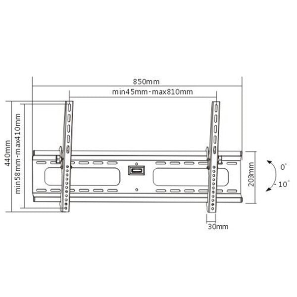 LUMI Lumi PLB-43 Slim Heavy-duty Tilting Curved & Flat Panel TV Wall Mount For most 37-70" curved & flat panel TVs