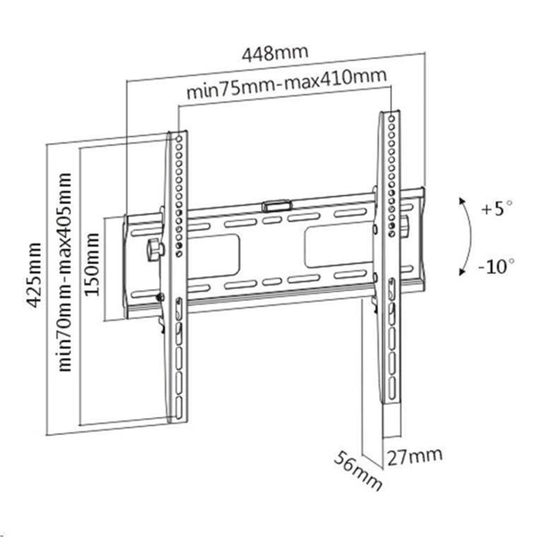 LUMI LP42-44DT Economy Heavy-duty Tilt TV Wall Mounts bracket For most 32"-55" LED, LCD Flat Panel TVs