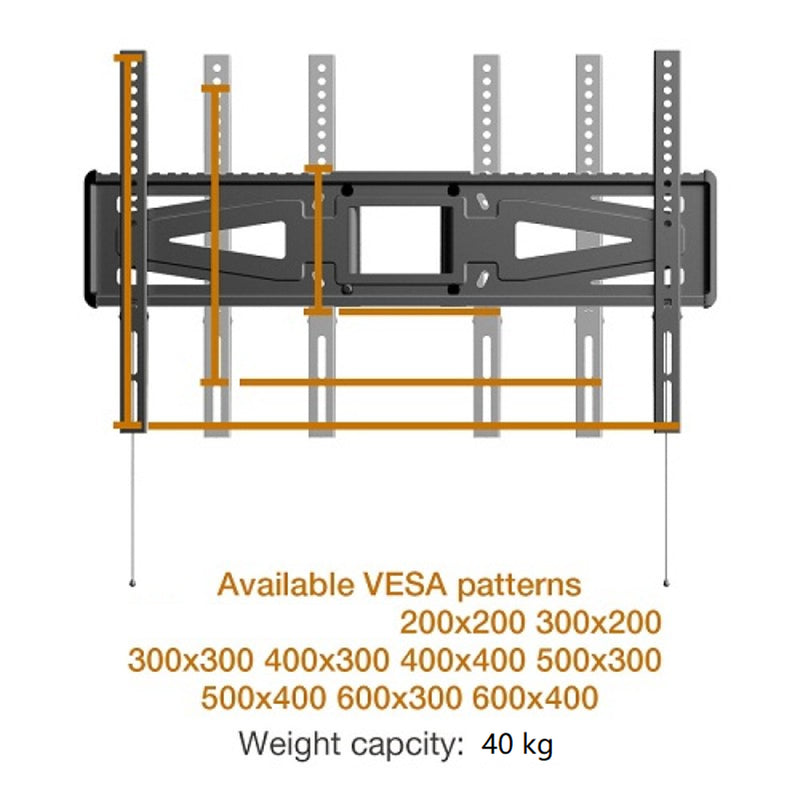 Loctek TV Cart 32"-65" Mobile Trolley, - Max Load 40kg - Height Adjustable 963-1424mm - 5 Years Warranty