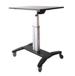 StarTech Mobile Standing Desk - Portable Sit Stand Ergonomic Height Adjustable Cart on Wheels - Rolling Computer/Laptop Workstation Table with Locking One-Touch Lift for Teacher/Student