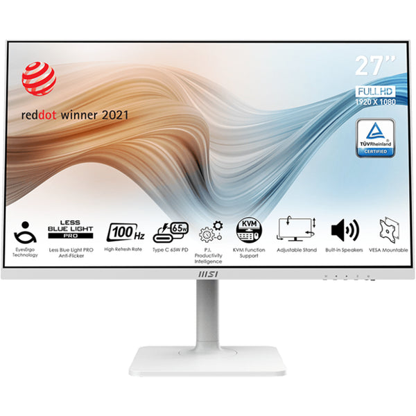 MSI Modern MD272XPW 27" FHD Sleek & Ultra-Slim USB-C Premium Business Monitor - White