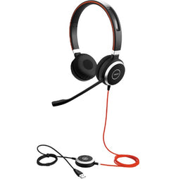 Jabra Evolve 40 USB-A Wired On-Ear Headset with In-Line Controls - UC Certified