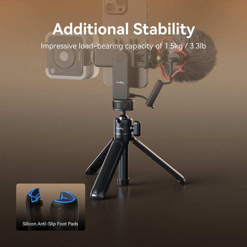 SmallRig Smartphone Vlog Tripod Kit VK-50 Advanced Version - Combines the functions of a tripod and selfie stick. Compact and portable