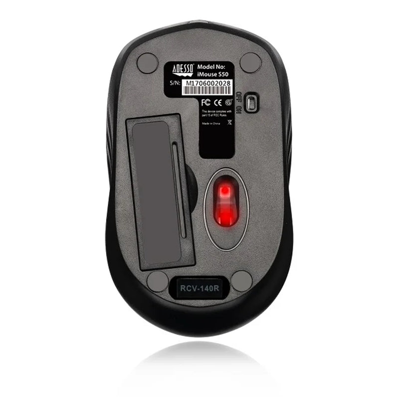 Adesso Wireless Mini Mouse - Black