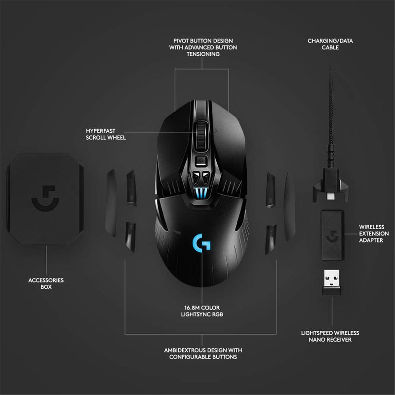 Logitech G903 Hero RGB Lightspeed Wireless Gaming Mouse