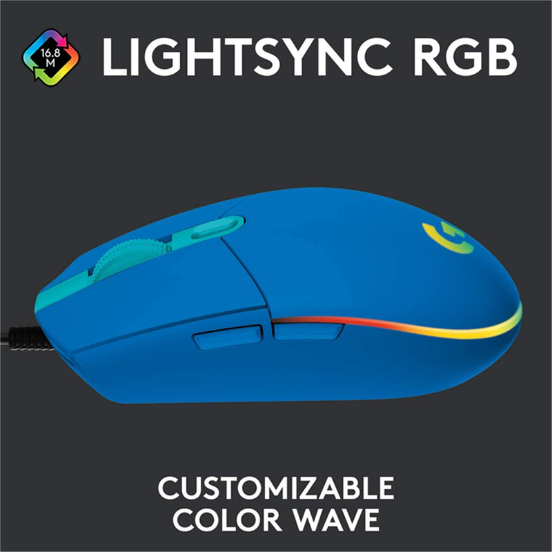 Logitech G203 LIGHTSYNC RGB Wired Gaming Mouse - Blue